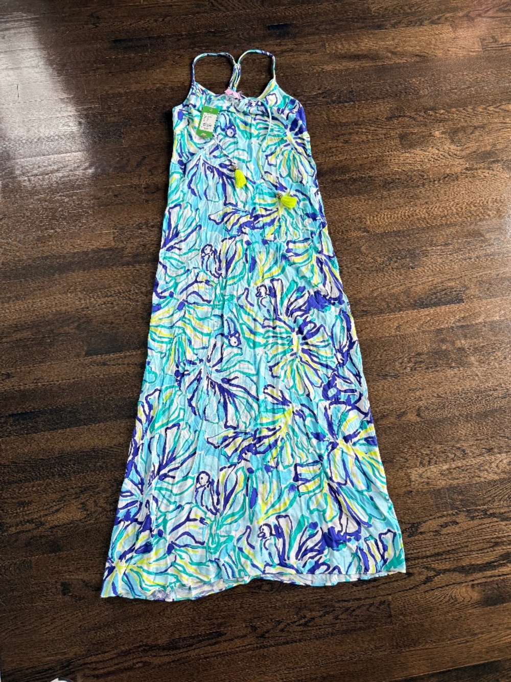 *nwt* lilly pulitzer philomena strappy maxi pool blue stay cool sz S